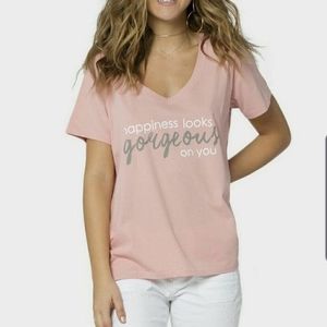 Happiness v-neck tee